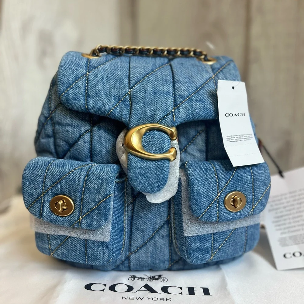 Coach Tabby Denim Backpack - Picture 1 of 12